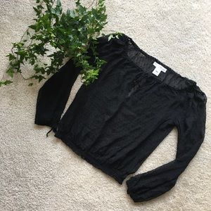 Sheer flowy black top!